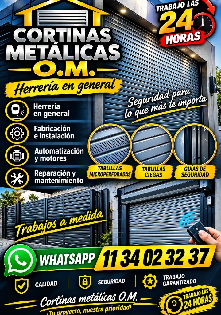 Cortinas metálicas automátizadas O.M