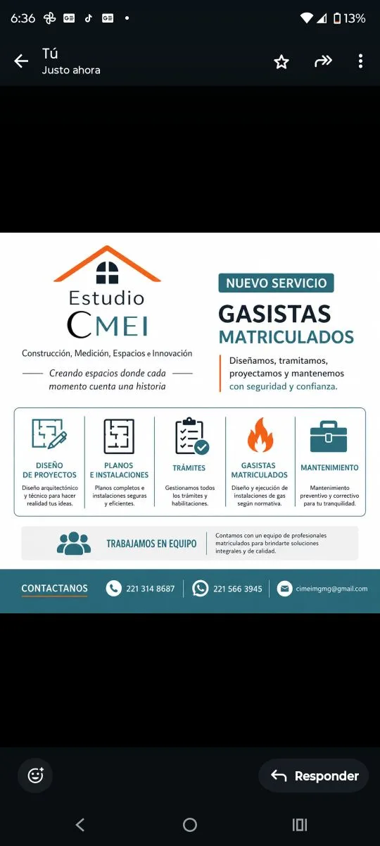 Ccmei estudió (diseñó y proyectos)M.M.O 7